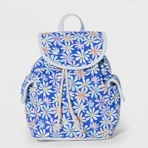 Girls' Floral Print Mini Backpack -Cat & Jack blue